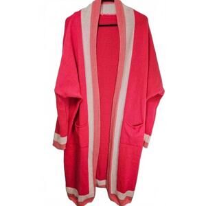 Shein Hot Pink Open-Front Oversized Cardigan Size Large
